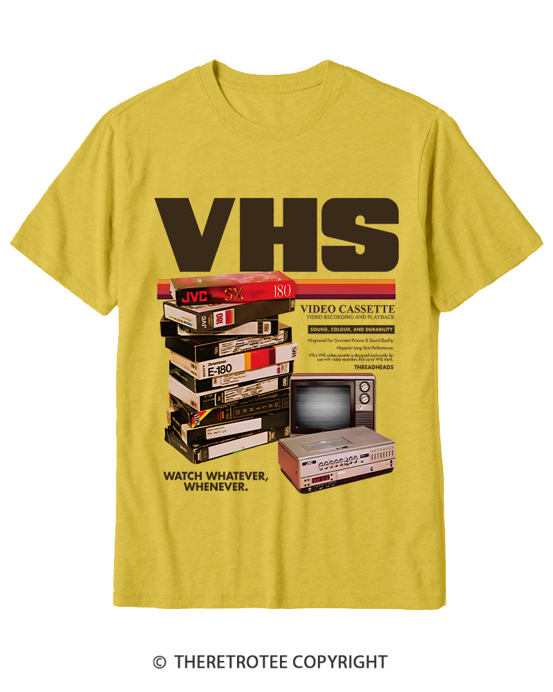 TheRetroTee VHS Tapes 1980s-1990s Cotton T-Shirt