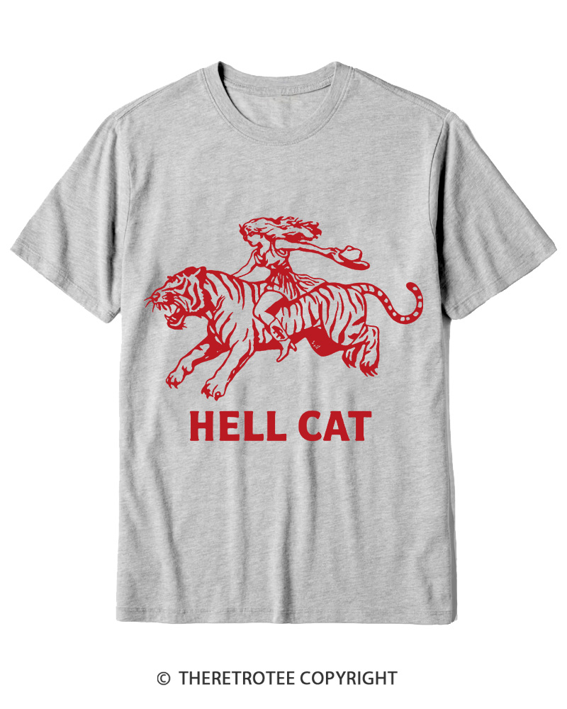 TheRetroTee Cowgirl Hell Cat Cotton T-Shirt