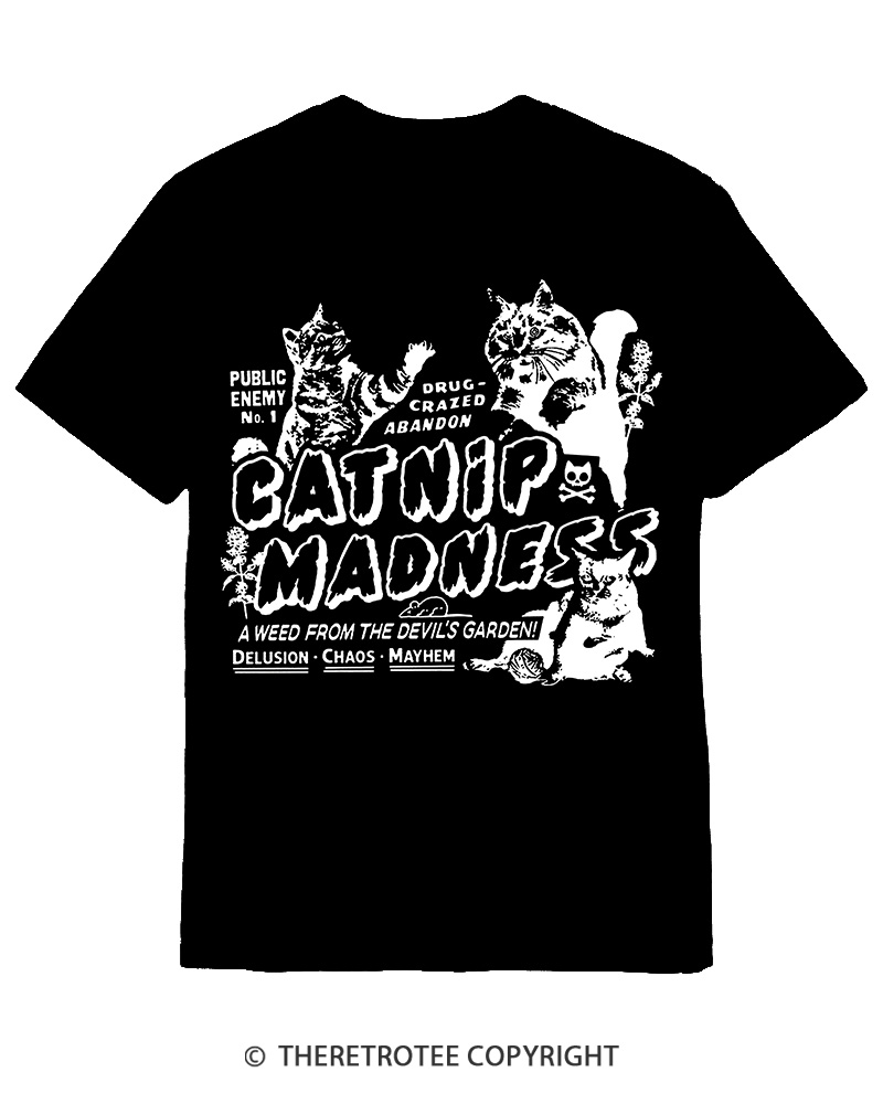 TheRetroTee Catnip Madness 1950s Cotton T-Shirt