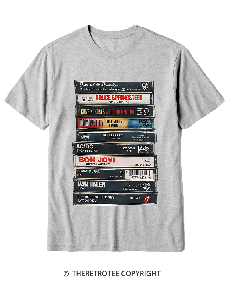 TheRetroTee Rock cassettes 1980s Cotton T-Shirt