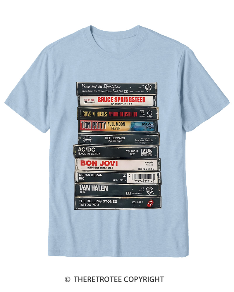TheRetroTee Rock cassettes 1980s Cotton T-Shirt
