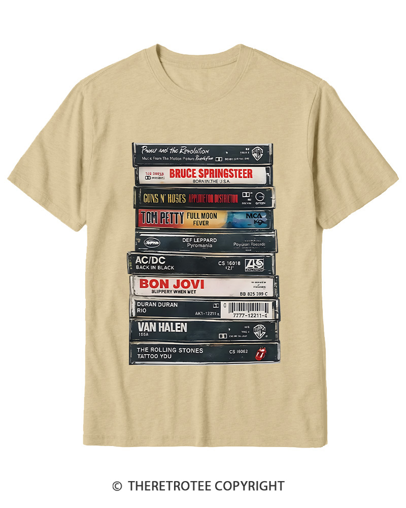 TheRetroTee Rock cassettes 1980s Cotton T-Shirt