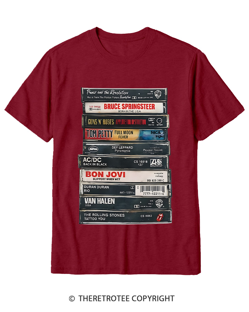 TheRetroTee Rock cassettes 1980s Cotton T-Shirt