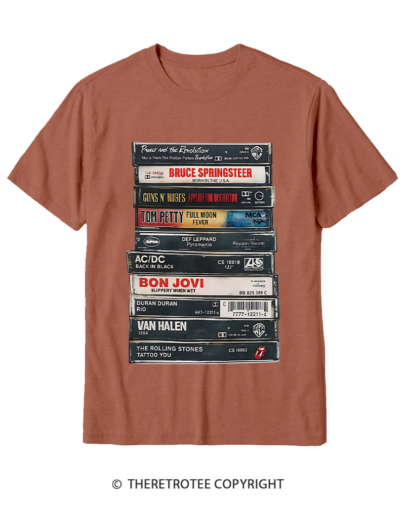 TheRetroTee Rock cassettes 1980s Cotton T-Shirt