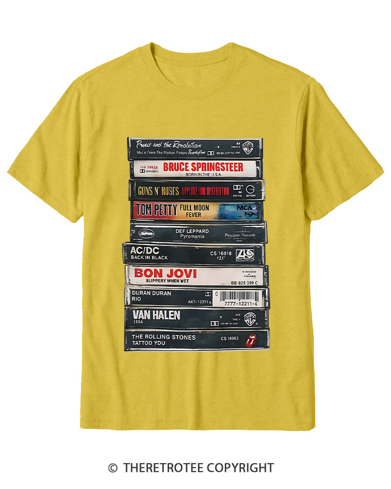 TheRetroTee Rock cassettes 1980s Cotton T-Shirt