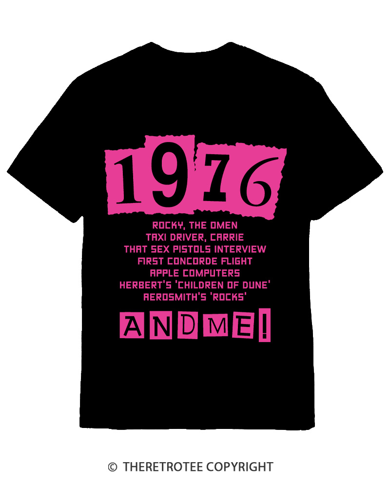 TheRetroTee 1976 Big Events 1970s Cotton T-Shirt