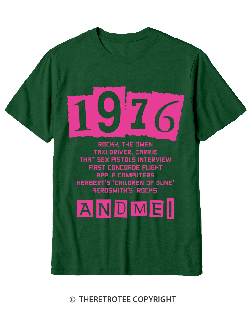 TheRetroTee 1976 Big Events 1970s Cotton T-Shirt