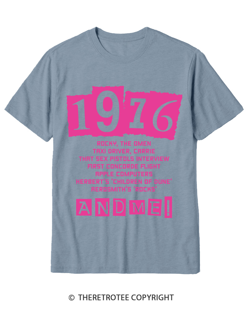 TheRetroTee 1976 Big Events 1970s Cotton T-Shirt