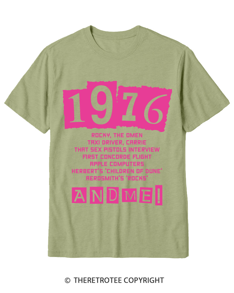 TheRetroTee 1976 Big Events 1970s Cotton T-Shirt
