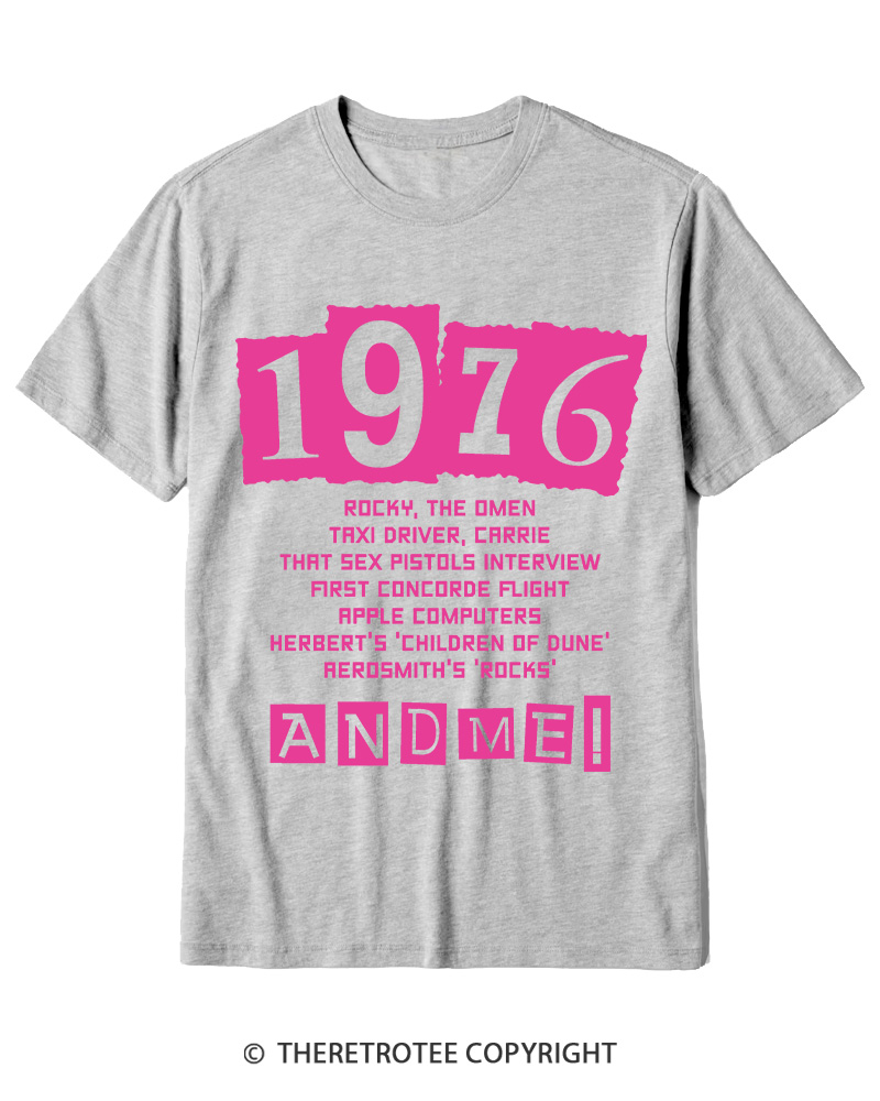 TheRetroTee 1976 Big Events 1970s Cotton T-Shirt