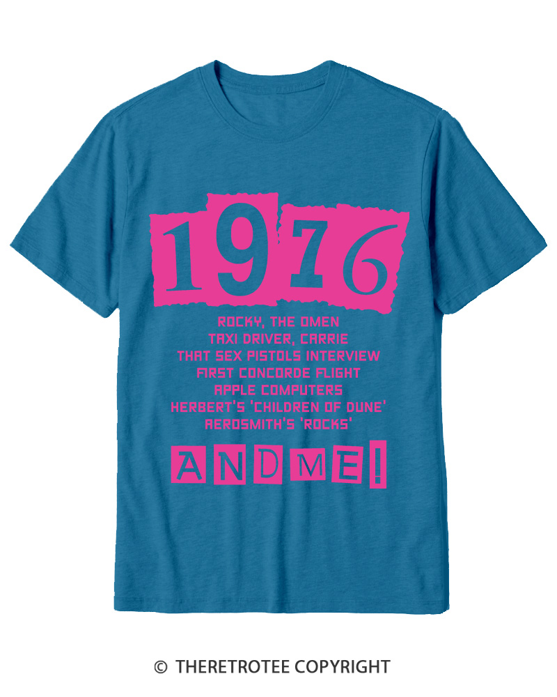 TheRetroTee 1976 Big Events 1970s Cotton T-Shirt