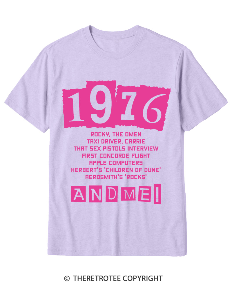TheRetroTee 1976 Big Events 1970s Cotton T-Shirt