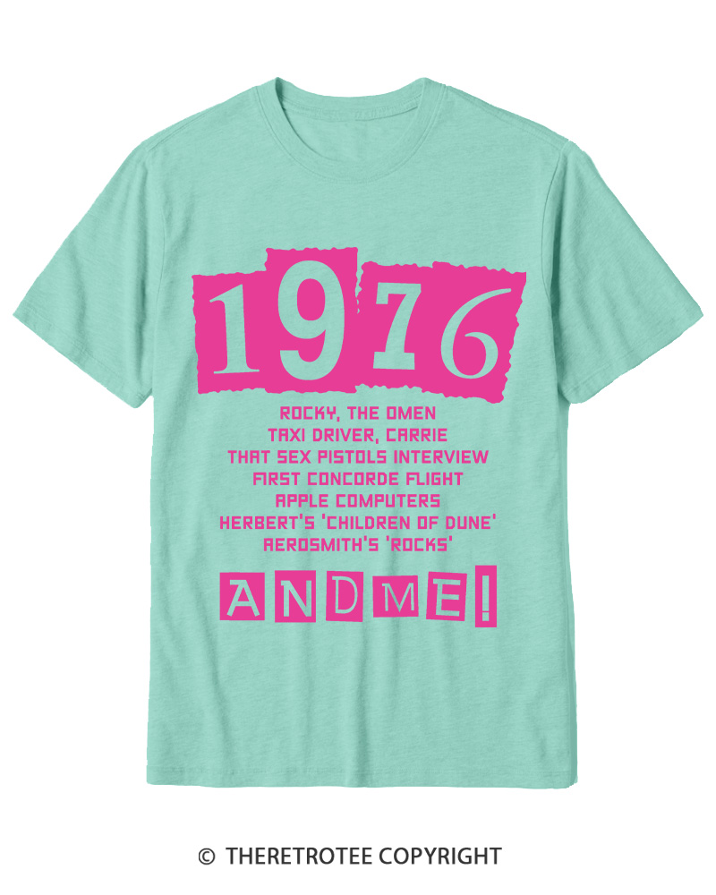 TheRetroTee 1976 Big Events 1970s Cotton T-Shirt