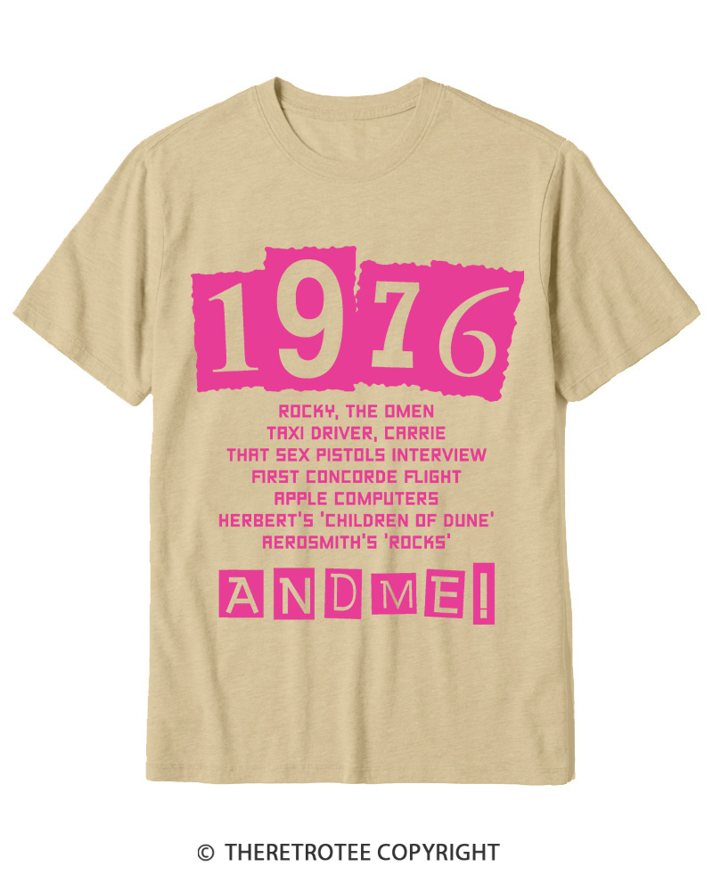 TheRetroTee 1976 Big Events 1970s Cotton T-Shirt