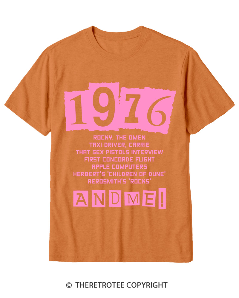TheRetroTee 1976 Big Events 1970s Cotton T-Shirt