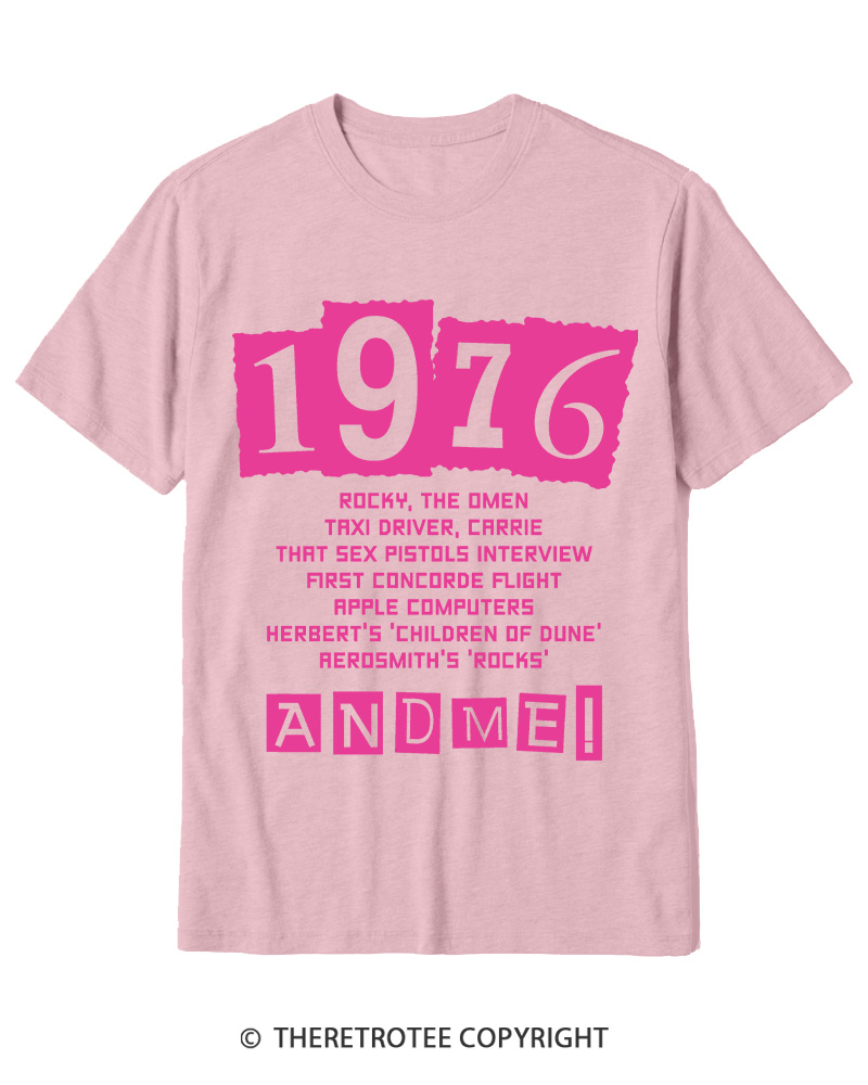 TheRetroTee 1976 Big Events 1970s Cotton T-Shirt