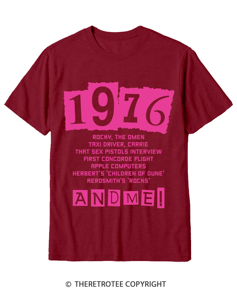 TheRetroTee 1976 Big Events 1970s Cotton T-Shirt
