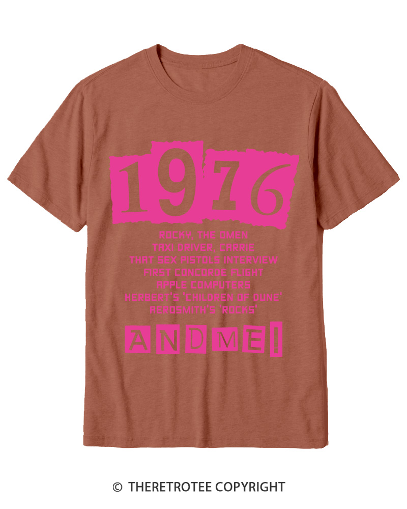 TheRetroTee 1976 Big Events 1970s Cotton T-Shirt