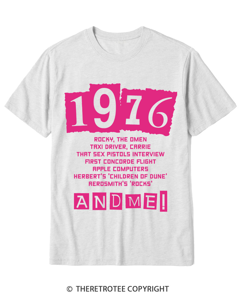 TheRetroTee 1976 Big Events 1970s Cotton T-Shirt