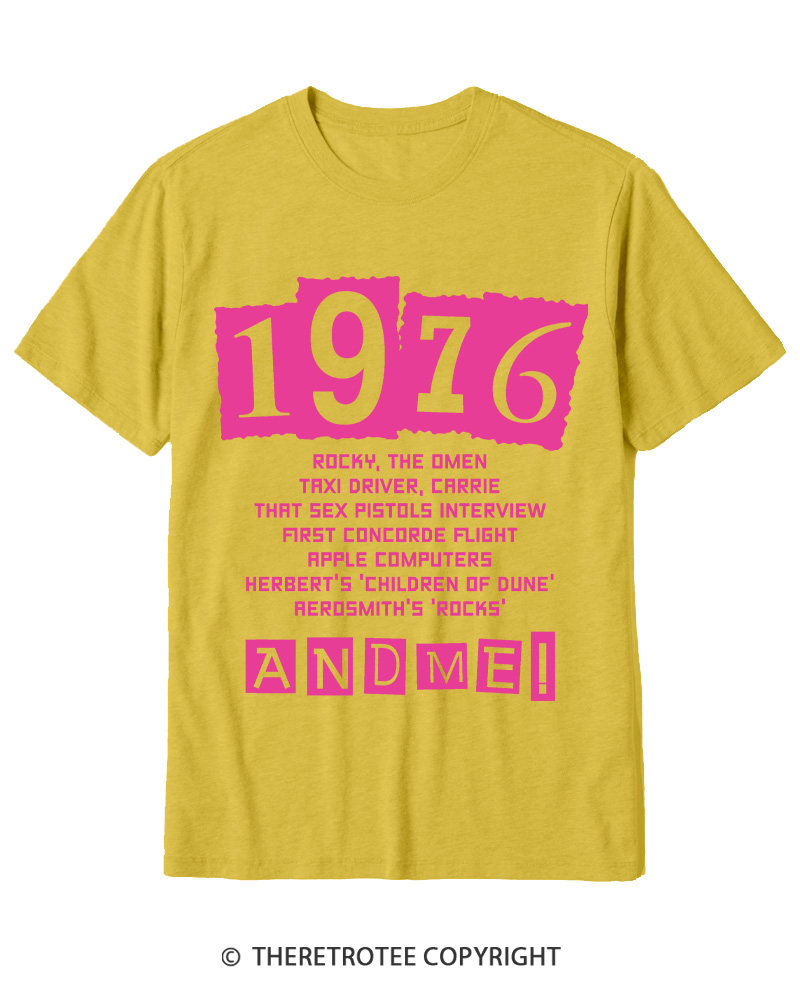 TheRetroTee 1976 Big Events 1970s Cotton T-Shirt