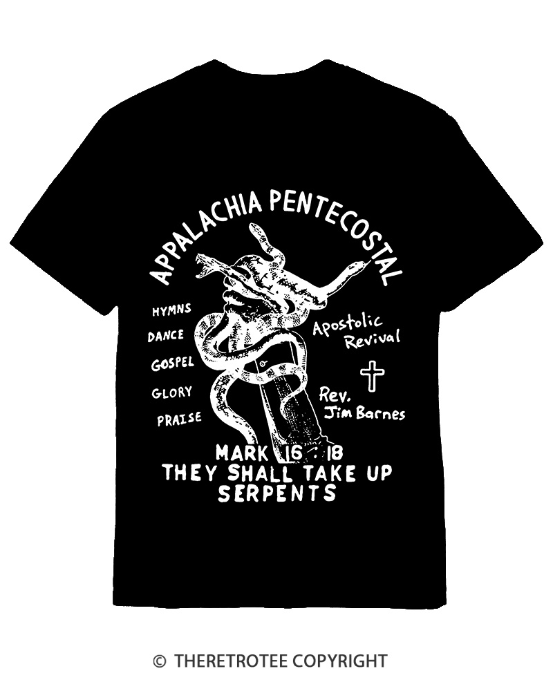 TheRetroTee Snake Handling Church 1910s Cotton T-Shirt