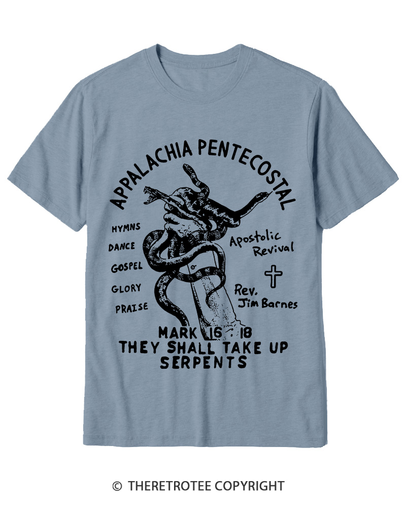 TheRetroTee Snake Handling Church 1910s Cotton T-Shirt