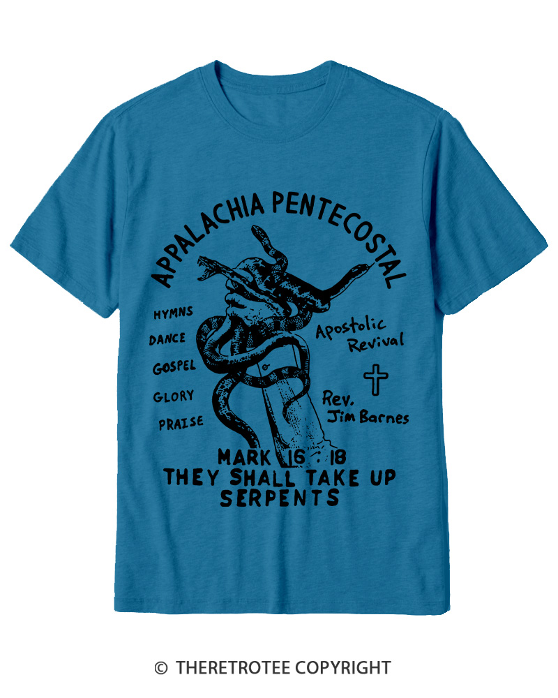 TheRetroTee Snake Handling Church 1910s Cotton T-Shirt