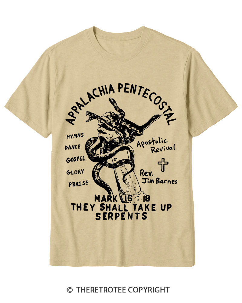 TheRetroTee Snake Handling Church 1910s Cotton T-Shirt