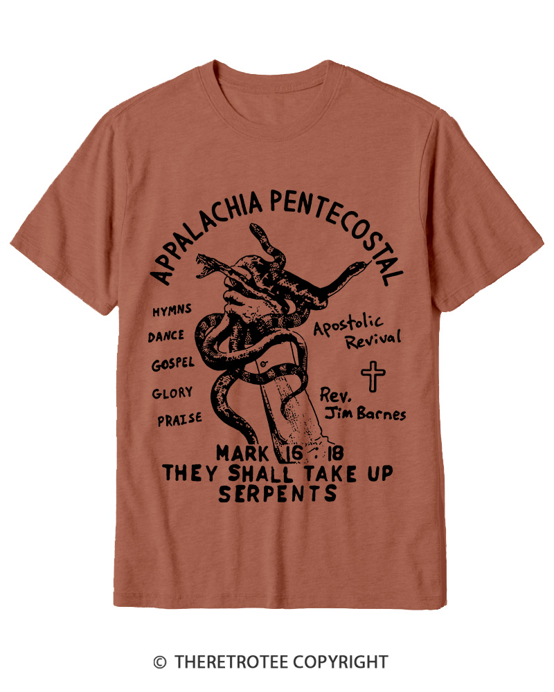 TheRetroTee Snake Handling Church 1910s Cotton T-Shirt