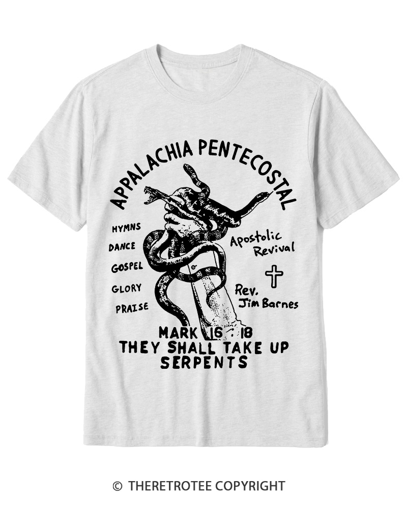 TheRetroTee Snake Handling Church 1910s Cotton T-Shirt