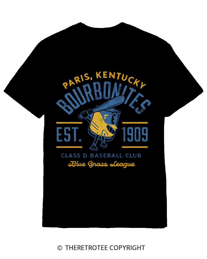 TheRetroTee 1900s Bourbon League Slugger Retro Cotton T-Shirt