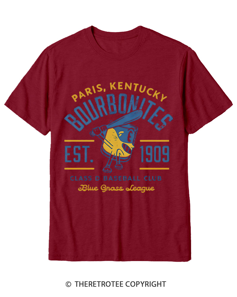 TheRetroTee 1900s Bourbon League Slugger Retro Cotton T-Shirt