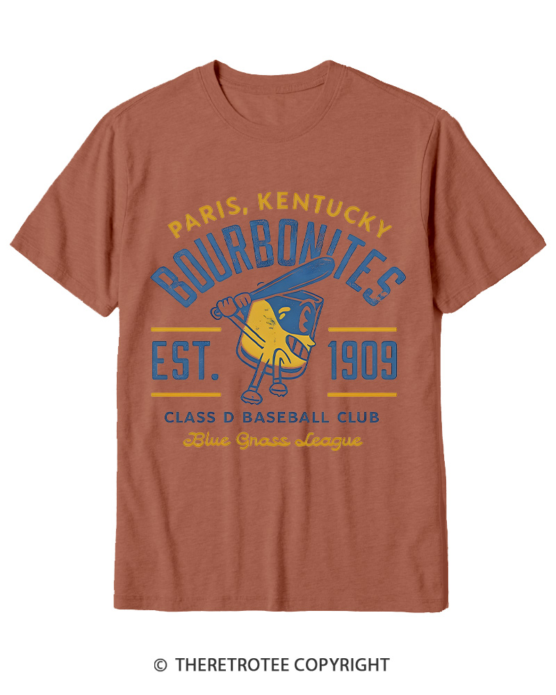 TheRetroTee 1900s Bourbon League Slugger Retro Cotton T-Shirt