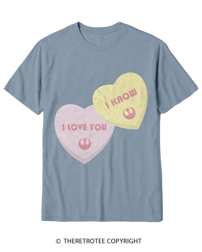 TheRetroTee I Love You I Know Candy Hearts 1980s Cotton T-Shirt