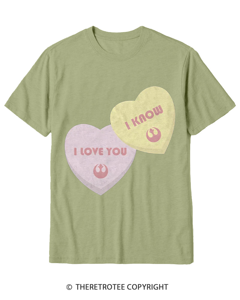 TheRetroTee I Love You I Know Candy Hearts 1980s Cotton T-Shirt