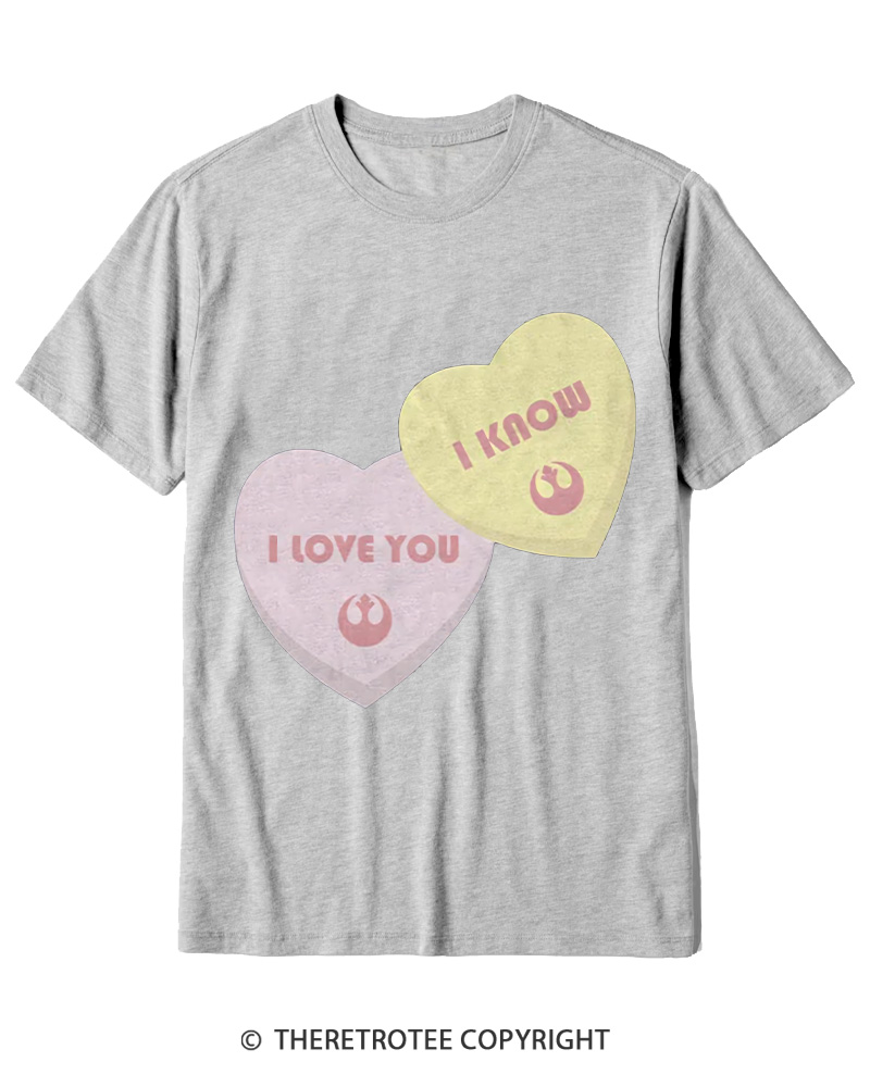 TheRetroTee I Love You I Know Candy Hearts 1980s Cotton T-Shirt