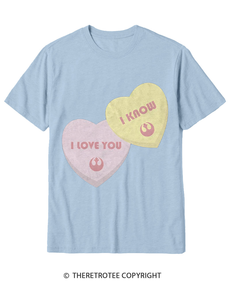 TheRetroTee I Love You I Know Candy Hearts 1980s Cotton T-Shirt