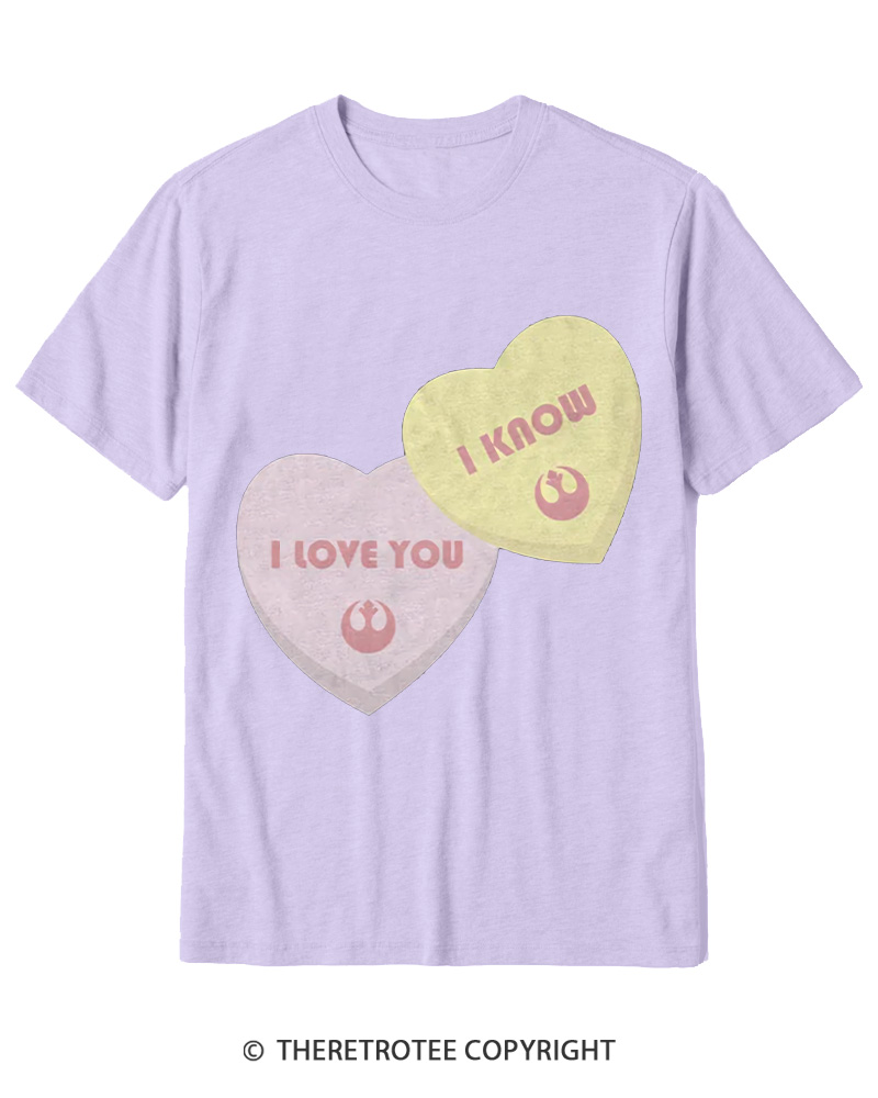 TheRetroTee I Love You I Know Candy Hearts 1980s Cotton T-Shirt