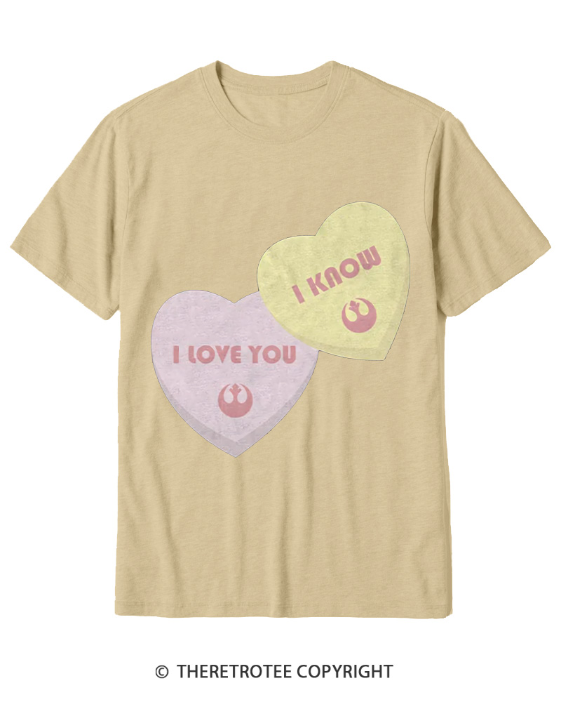 TheRetroTee I Love You I Know Candy Hearts 1980s Cotton T-Shirt