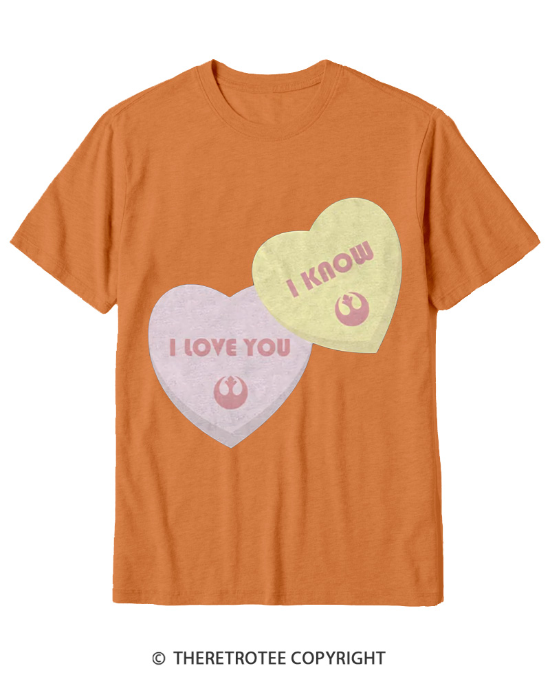 TheRetroTee I Love You I Know Candy Hearts 1980s Cotton T-Shirt