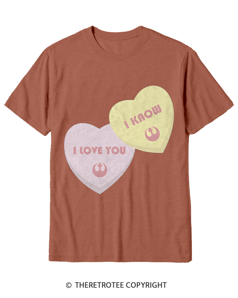 TheRetroTee I Love You I Know Candy Hearts 1980s Cotton T-Shirt