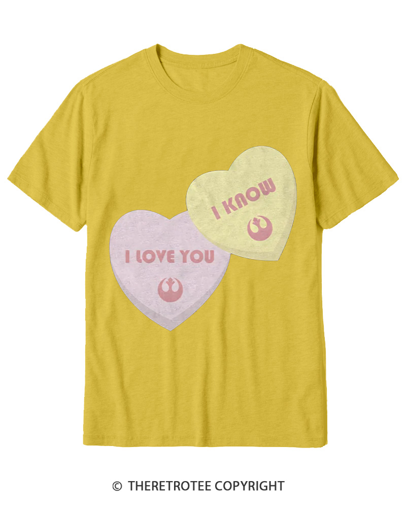 TheRetroTee I Love You I Know Candy Hearts 1980s Cotton T-Shirt