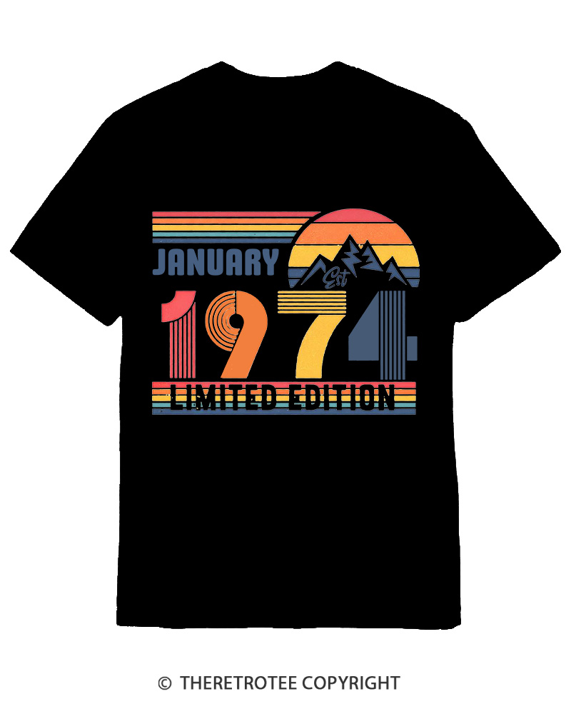 TheRetroTee Birthday Year Number 1970s Cotton T-Shirt