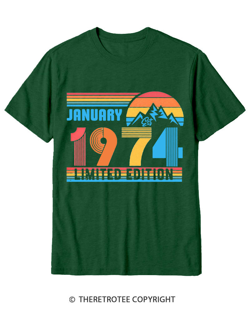 TheRetroTee Birthday Year Number 1970s Cotton T-Shirt