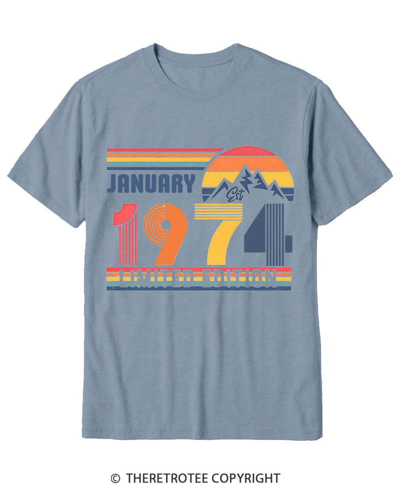 TheRetroTee Birthday Year Number 1970s Cotton T-Shirt