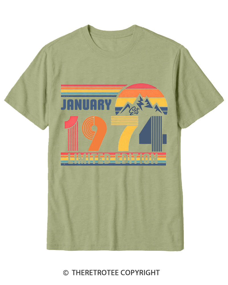 TheRetroTee Birthday Year Number 1970s Cotton T-Shirt