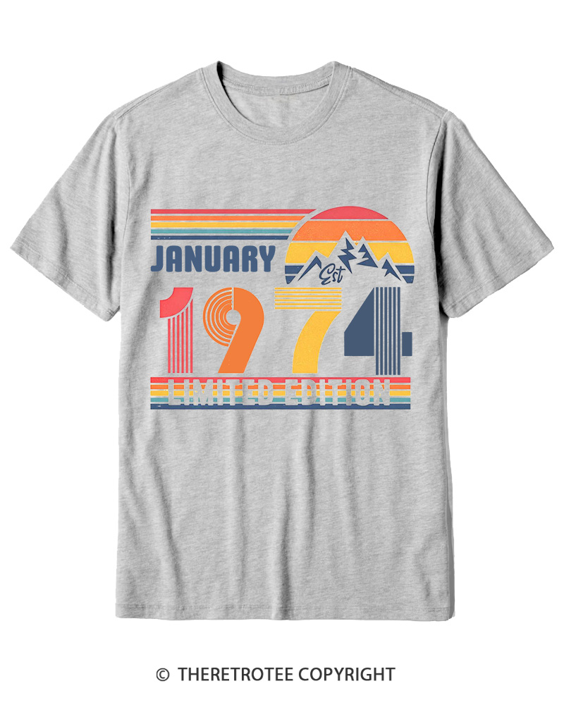 TheRetroTee Birthday Year Number 1970s Cotton T-Shirt