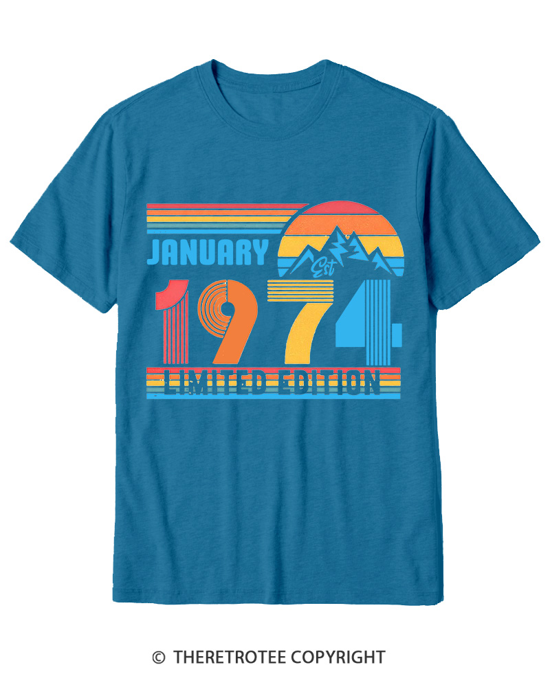 TheRetroTee Birthday Year Number 1970s Cotton T-Shirt