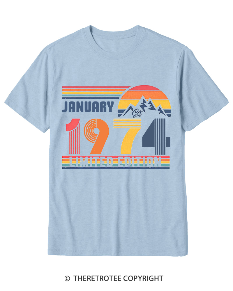 TheRetroTee Birthday Year Number 1970s Cotton T-Shirt