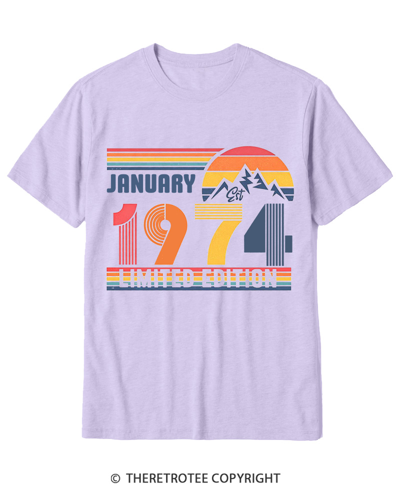 TheRetroTee Birthday Year Number 1970s Cotton T-Shirt